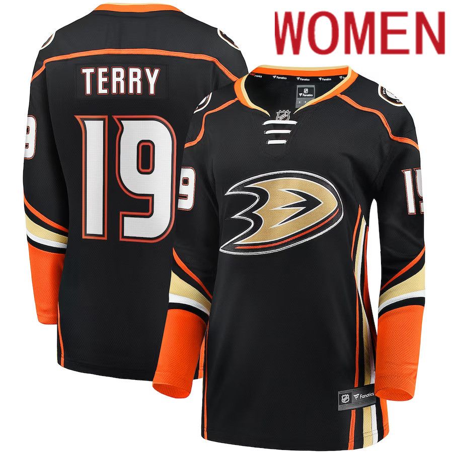Women Anaheim Ducks #19 Troy Terry Fanatics Branded Black Home Team Breakaway Player NHL Jersey->anaheim ducks->NHL Jersey
